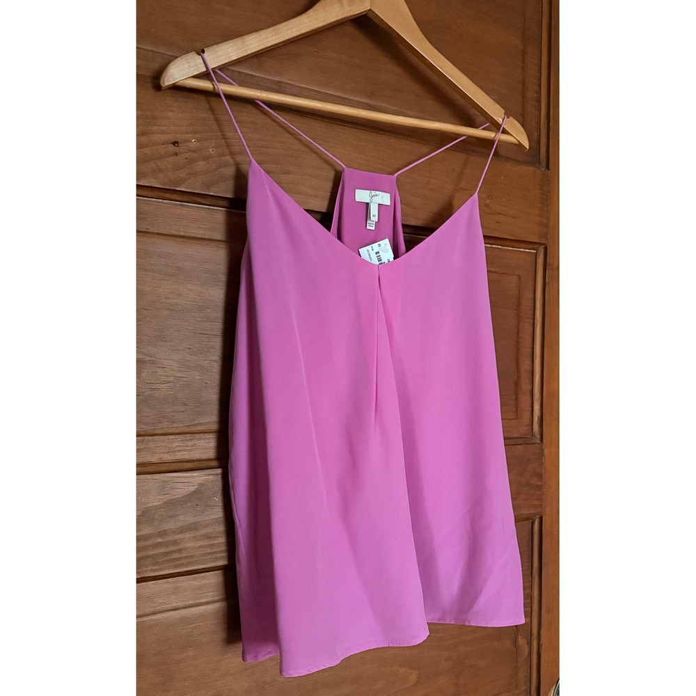 Joie Verbena Pink Silk V-Neck Spaghetti Strap Cami Tank Top 355-T2581B Size M